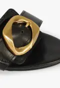 Olga Leather Sandal(5,Black)
