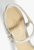 Keefa Block Metallic Leather Sandal(5,Silver)