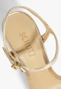 Keefa Block Metallic Leather Sandal(5,Gold)