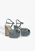 Keefa Denim Sandal(5,Blue)