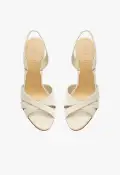 Keefa Crocodile-Embossed Leather Sandal(5,Pearl)