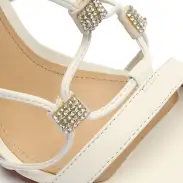 Kallie Nappa Leather Sandal(5,White)