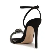 Peaky Nubuck & Vinyl Sandal(5,Black)