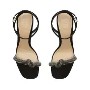 Peaky Nubuck & Vinyl Sandal(5,Black)
