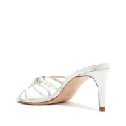 Rachel Casual Metallic Leather Sandal(5,Silver)