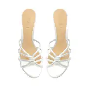 Rachel Casual Metallic Leather Sandal(5,Silver)
