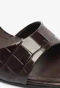 Posseni Leather Sandal(5,Dark Brown)