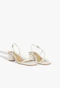 Heloise Mid Leather Sandal(5,White)