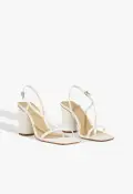 Heloise Block Leather Sandal(5,White)