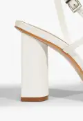 Heloise Block Leather Sandal(5,White)