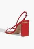 Heloise Block Leather Sandal(5,Red)