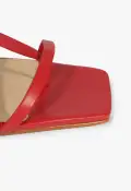 Heloise Block Leather Sandal(5,Red)