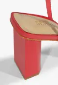 Heloise Block Leather Sandal(5,Red)