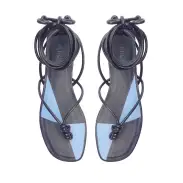 Poppy Flat Sandal(5,Blue)