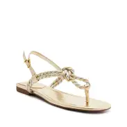 Sage Metallic Flat Sandal(5,Silver)