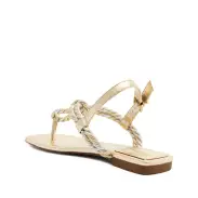 Sage Metallic Flat Sandal(5,Silver)