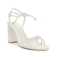 Kate High Block Leather Sandal(5,White)