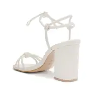 Kate High Block Leather Sandal(5,White)