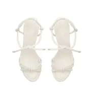 Kate High Block Leather Sandal(5,White)