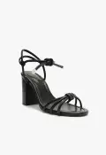 Kate High Block Leather Sandal(5,Black)