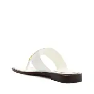 Salma Leather Flat Sandal(5,White)