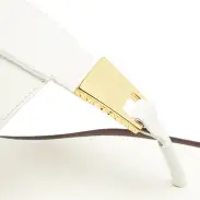 Salma Leather Flat Sandal(5,White)