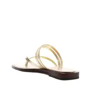 Rania Metallic Leather Flat Sandal(5,Gold)