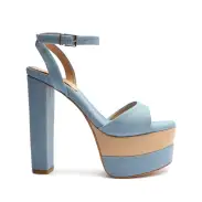 Kaila Platform Fabric Sandal(5,Blue)