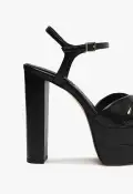Keefa High Nappa Leather Sandal(5,Black)