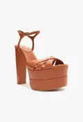Keefa High Nappa Leather Sandal(5,Caramel)
