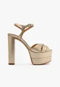 Keefa High Metallic Leather Sandal(5,Gold)
