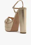 Keefa High Metallic Leather Sandal(5,Gold)