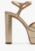 Keefa High Metallic Leather Sandal(5,Gold)