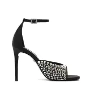 Louise Satin Sandal(5,Black)