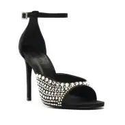 Louise Satin Sandal(5,Black)