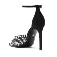 Louise Satin Sandal(5,Black)