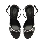 Louise Satin Sandal(5,Black)