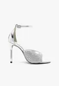 Louise Satin Sandal(5,Silver)