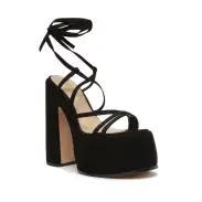 Lynda Nubuck Sandal(5,Black)