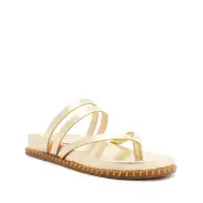 Rania Sporty Metallic Leather Sandal(5,Gold)
