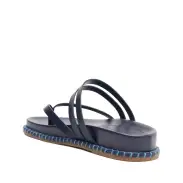 Rania Sporty Leather Sandal(5,Blue)