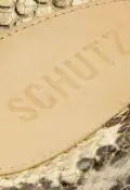 Naomi Sporty Snake-Embossed Leather Sandal(5,Beige)