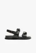 Kareena Knot Sporty Sandal(5,Black)