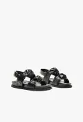Kareena Knot Sporty Sandal(5,Black)