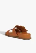 Olga Sporty Leather Sandal(5,Brown)