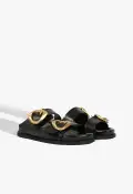 Olga Sporty Leather Sandal(5,Black)
