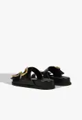 Olga Sporty Leather Sandal(5,Black)