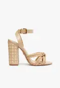 Kareena Woven Leather Sandal(5,Light Beige)