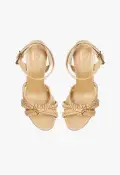 Kareena Woven Leather Sandal(5,Light Beige)