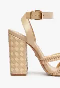 Kareena Woven Leather Sandal(5,Light Beige)